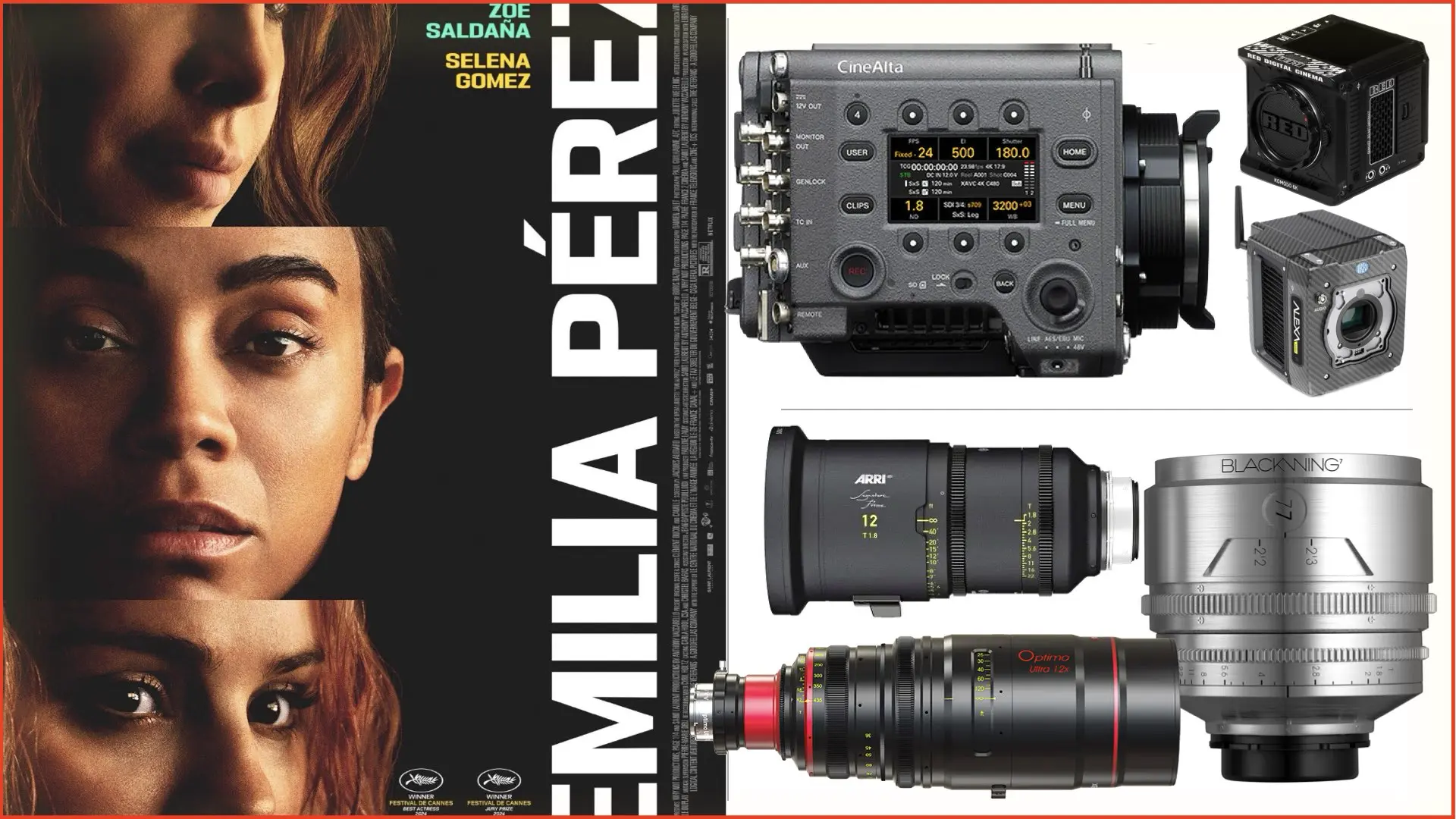 “Emilia Pérez”. Cinematographer: Paul Guilhaume, AFC. Cameras: Sony VENICE 2, ARRI ALEXA Mini, RED Komodo. Lenses: Blackwing Tribe 7 T-Tuned, ARRI Signature Prime, Angenieux EZ-1 “Emilia Pérez”. Cinematographer: Paul Guilhaume, AFC. Cameras: Sony VENICE 2, ARRI ALEXA Mini, RED Komodo. Lenses: Blackwing Tribe 7 T-Tuned, ARRI Signature Prime, Angenieux EZ-1